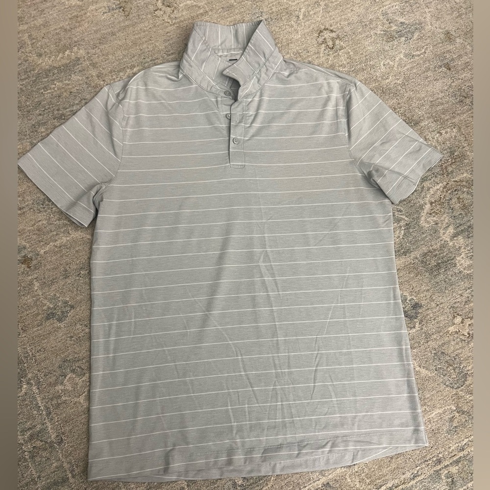 Men's Lululemon Gray Striped Polo Shirt